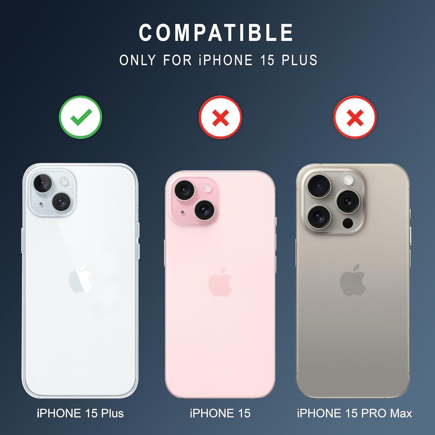 VAKIBO Premium Clear 2MM Thick Transparent Soft TPU Rubber Back Cover Case With Camera Protection Suitable for iPhone 15 Plus
