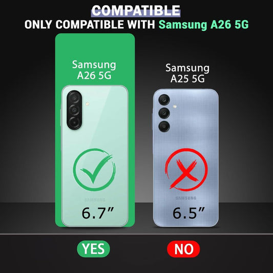 VAKIBO Premium Clear 1.5MM Thick Transparent Soft TPU Rubber Back Cover Case With Camera Protection Suitable for Samsung Galaxy A26