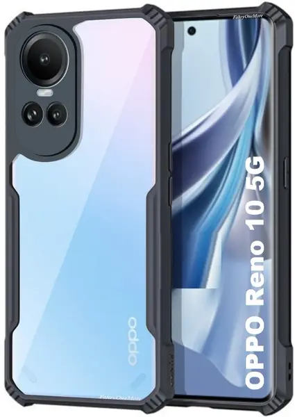 VAKIBO Best Selling Black and Transparent Back Cover Case Made With Soft TPU and Acrylic With 4 Corner and Camera Protection Suitable for Oppo Reno 10