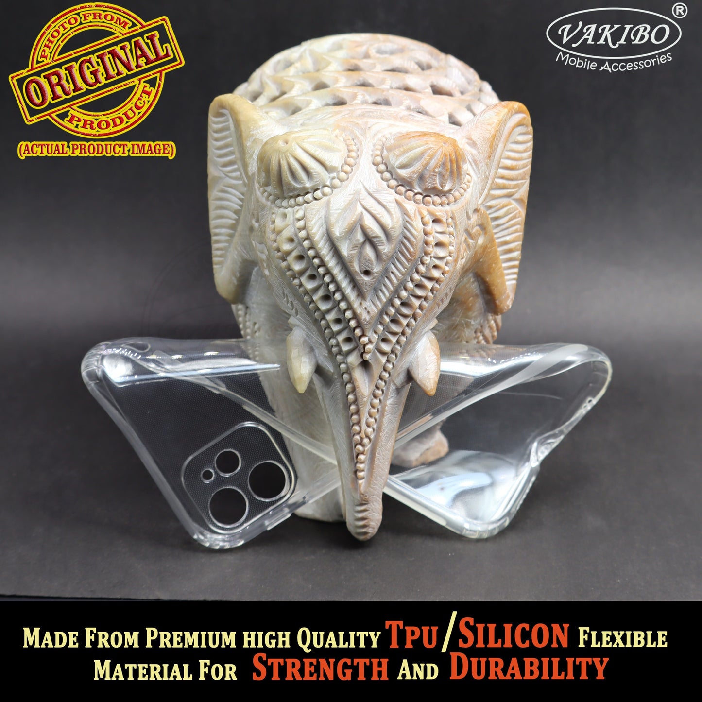 VAKIBO Super Premium Soft TPU Transparent Case With Dustplug,Side Grip,Corner Protection,lanyard Cuts,Camera Protection Suitable for iPhone 11