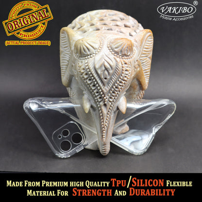 VAKIBO Super Premium Soft TPU Transparent Case With Dustplug,Side Grip,Corner Protection,lanyard Cuts,Camera Protection Suitable for iPhone 11