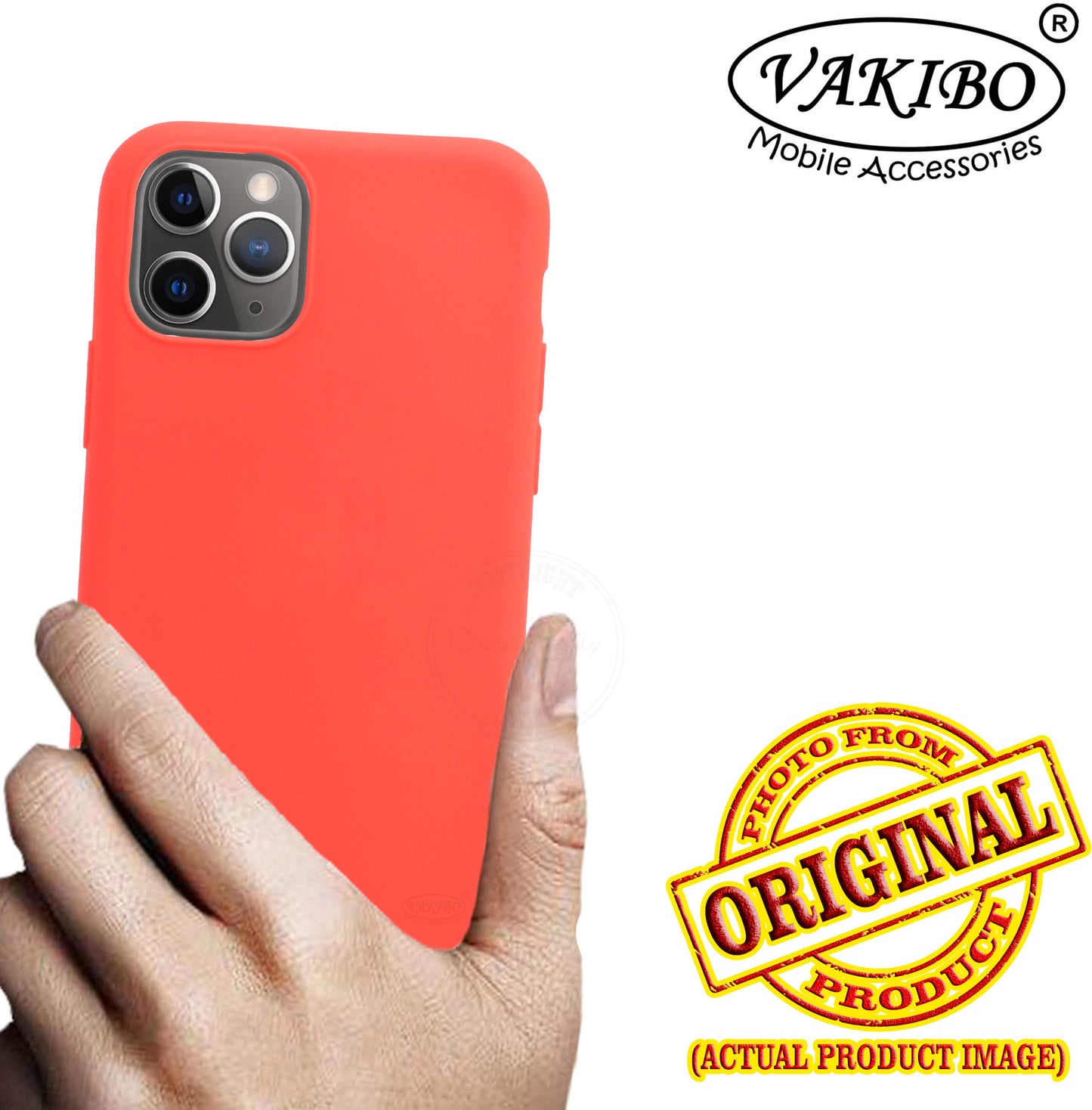 VAKIBO 1.2 MM Thick Red Coloured Soft TPU Rubber Back Cover Case With Camera Protection Ring Suitable for Apple iPhone 11 Pro