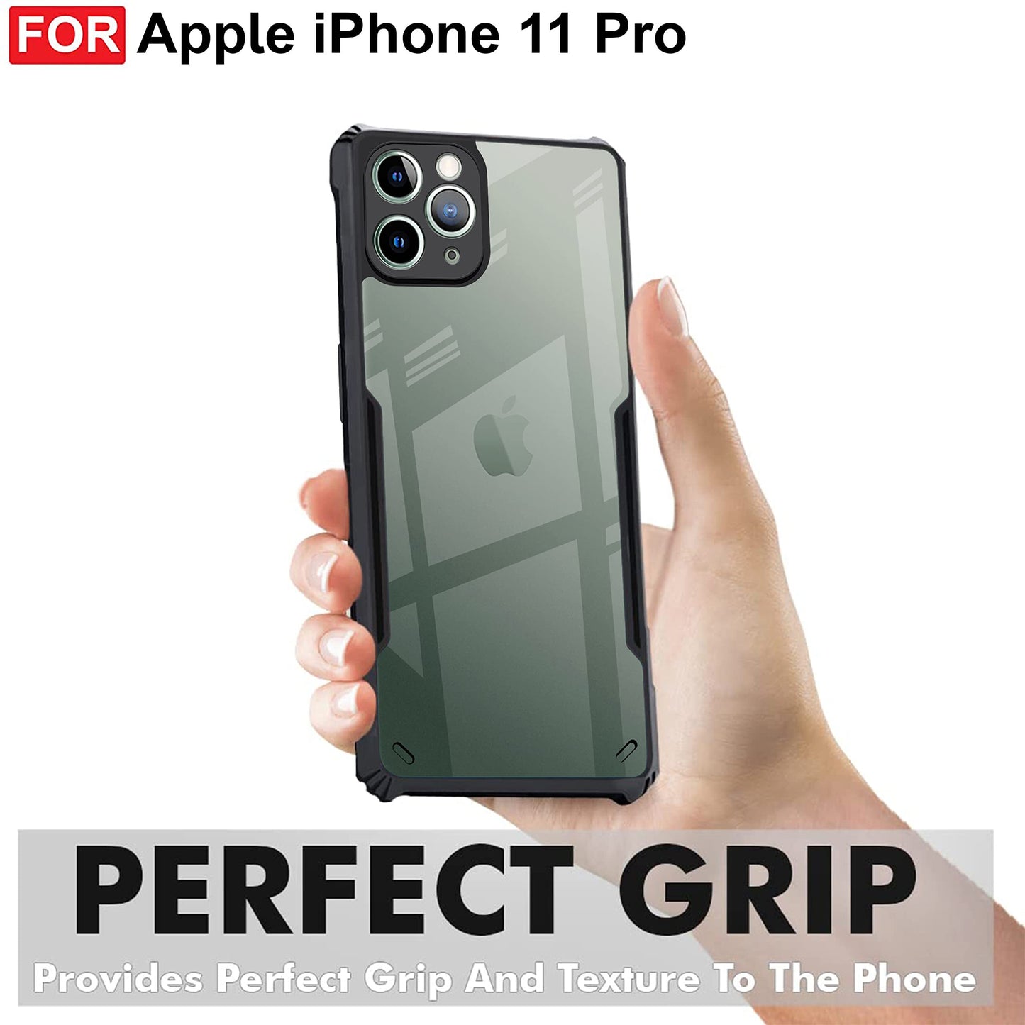 VAKIBO Best Selling Black and Transparent Back Cover Case Made With Soft TPU and Acrylic With 4 Corner and Camera Protection Suitable for Apple iPhone 11 Pro
