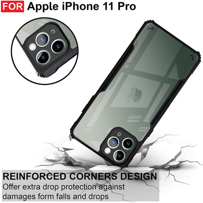 VAKIBO Best Selling Black and Transparent Back Cover Case Made With Soft TPU and Acrylic With 4 Corner and Camera Protection Suitable for Apple iPhone 11 Pro