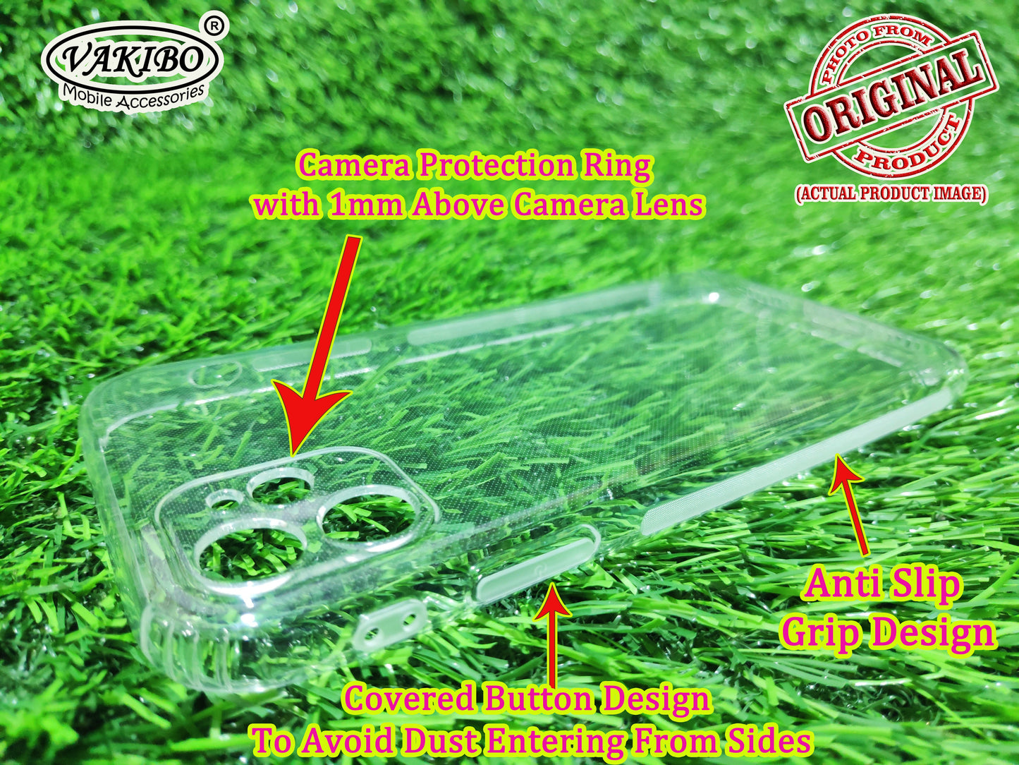 VAKIBO Super Premium Soft TPU Transparent Case With Dustplug,Side Grip,Corner Protection,lanyard Cuts,Camera Protection Suitable for iPhone 11 Pro