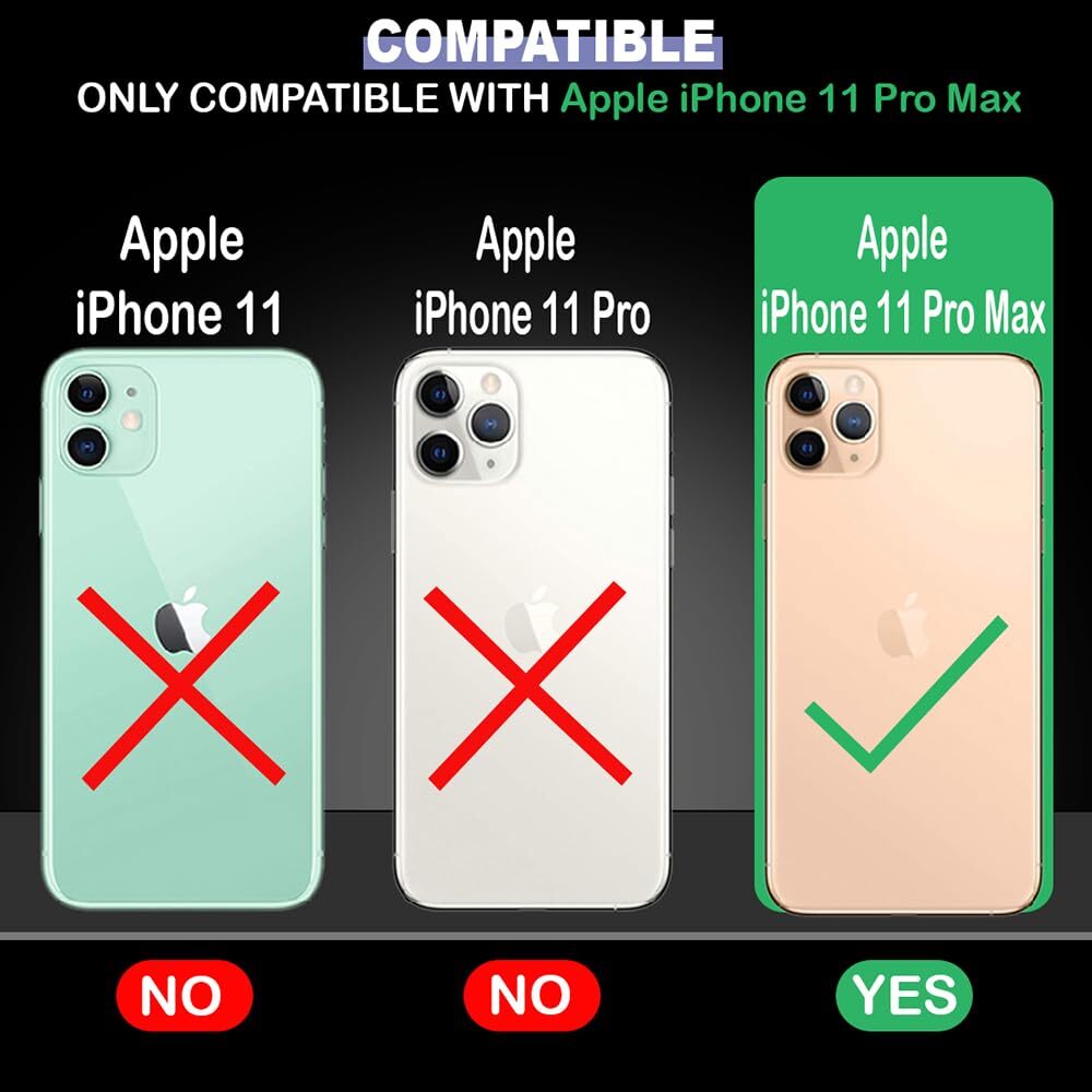 VAKIBO Megnatic Magsafe Transparent Soft with Hard back Back Cover Case With Camera Protection Ring Suitable for Apple iPhone 11 Pro Max