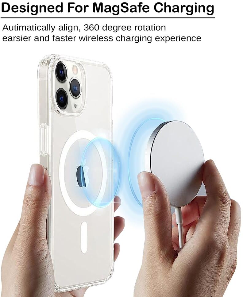 VAKIBO Megnatic Magsafe Transparent Soft with Hard back Back Cover Case With Camera Protection Ring Suitable for Apple iPhone 11 Pro Max