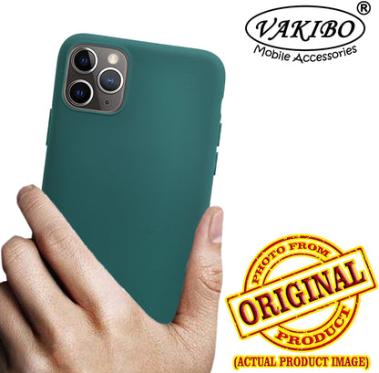VAKIBO 1.2 MM Thick Green Coloured Soft TPU Rubber Back Cover Case With Camera Protection Ring Suitable for Apple iPhone 11 Pro
