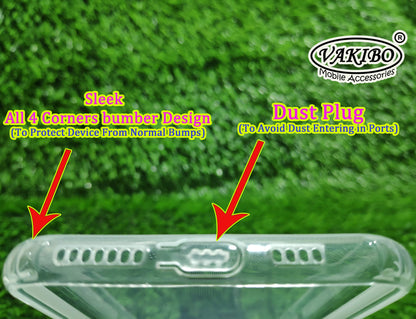 VAKIBO Super Premium Soft TPU Transparent Case With Dustplug,Side Grip,Corner Protection,lanyard Cuts,Camera Protection Suitable for iPhone 11 Pro Max