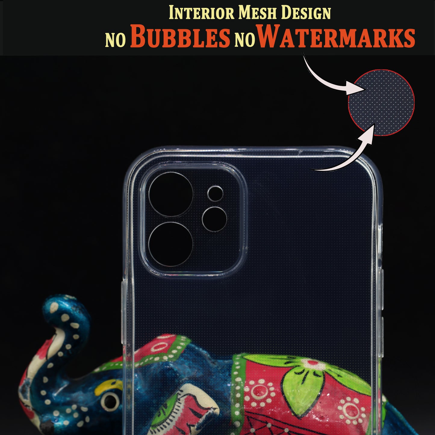 VAKIBO Premium Clear 2MM Thick Transparent Soft TPU Rubber Back Cover Case With Camera Protection Suitable for iPhone 12