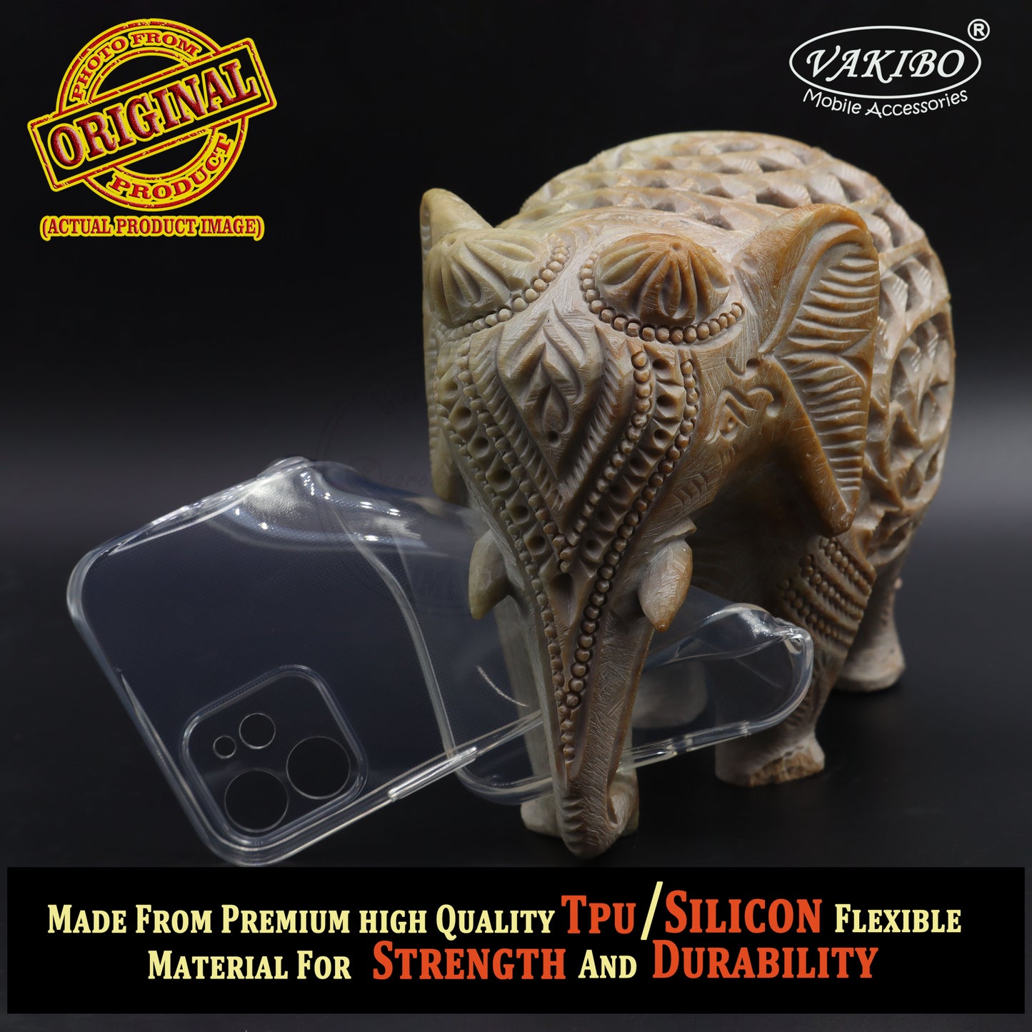 VAKIBO Premium Clear 2MM Thick Transparent Soft TPU Rubber Back Cover Case With Camera Protection Suitable for iPhone 12