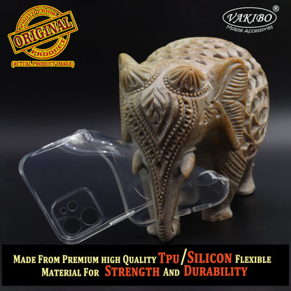 VAKIBO Premium Clear 2MM Thick Transparent Soft TPU Rubber Back Cover Case With Camera Protection Suitable for iPhone 12