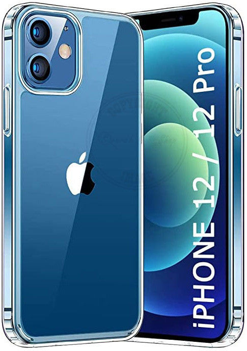 VAKIBO Premium Clear 2MM Thick Transparent Soft TPU Rubber Back Cover Case With Camera Protection Suitable for iPhone 12