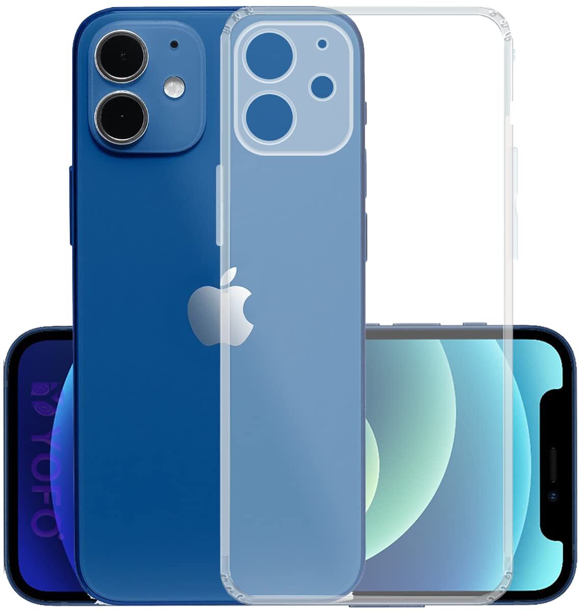 VAKIBO Premium Clear 1.5MM Thick Transparent Soft TPU Rubber Back Cover Case With Camera Protection Suitable for Apple iPhone 12