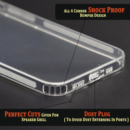 VAKIBO Super Premium Soft TPU Transparent Case With Dustplug,Side Grip,Corner Protection,lanyard Cuts,Camera Protection Suitable for iPhone 12