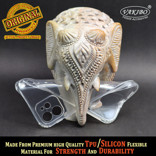 VAKIBO Super Premium Soft TPU Transparent Case With Dustplug,Side Grip,Corner Protection,lanyard Cuts,Camera Protection Suitable for iPhone 12