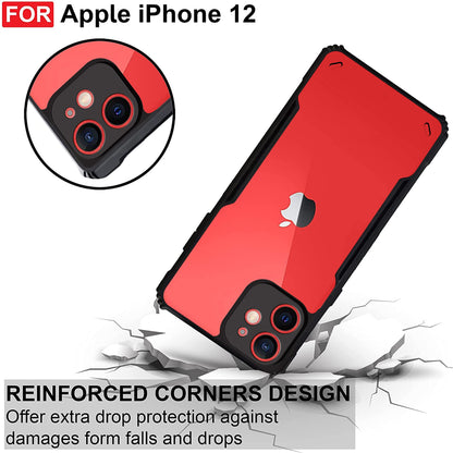 VAKIBO Best Selling Black and Transparent Back Cover Case Made With Soft TPU and Acrylic With 4 Corner and Camera Protection Suitable for Apple iPhone 12