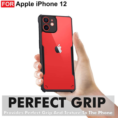 VAKIBO Best Selling Black and Transparent Back Cover Case Made With Soft TPU and Acrylic With 4 Corner and Camera Protection Suitable for Apple iPhone 12