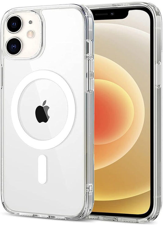 VAKIBO Megnatic Magsafe Transparent Soft with Hard back Back Cover Case With Camera Protection Ring Suitable for Apple iPhone 12