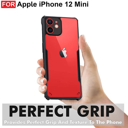 VAKIBO Best Selling Black and Transparent Back Cover Case Made With Soft TPU and Acrylic With 4 Corner and Camera Protection Suitable for Apple iPhone 12 Mini