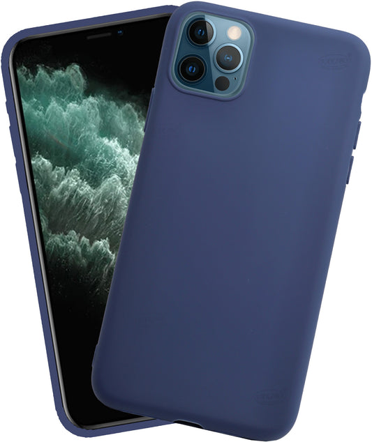 VAKIBO 1.2 MM Thick Blue Coloured Soft TPU Rubber Back Cover Case With Camera Protection Ring Suitable for Apple iPhone 12 Pro