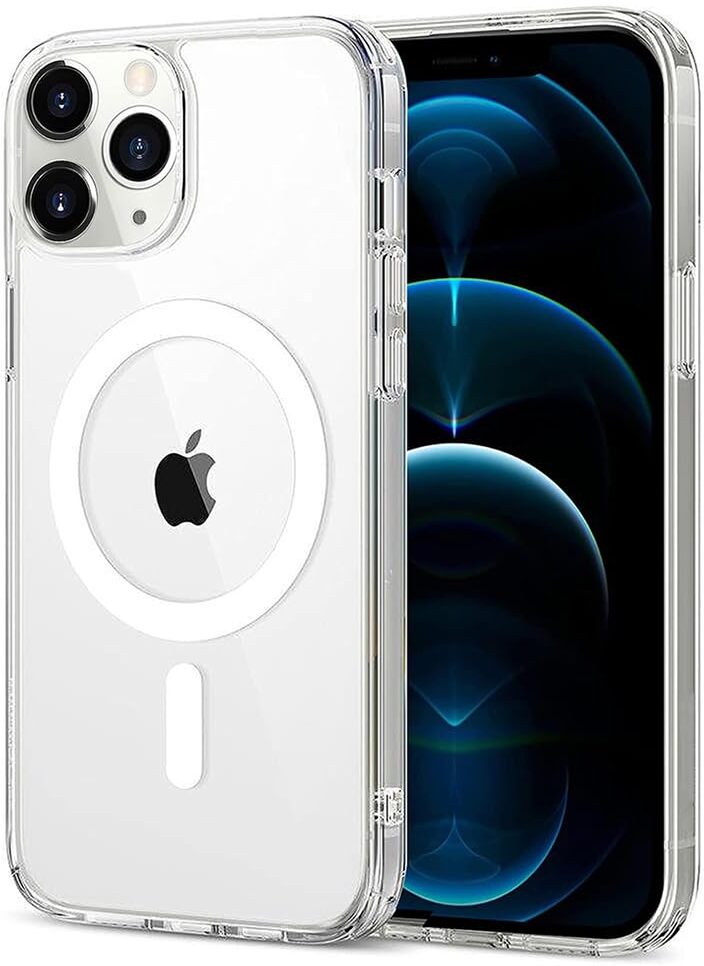 VAKIBO Megnatic Magsafe Transparent Soft with Hard back Back Cover Case With Camera Protection Ring Suitable for Apple iPhone 12 Pro Max