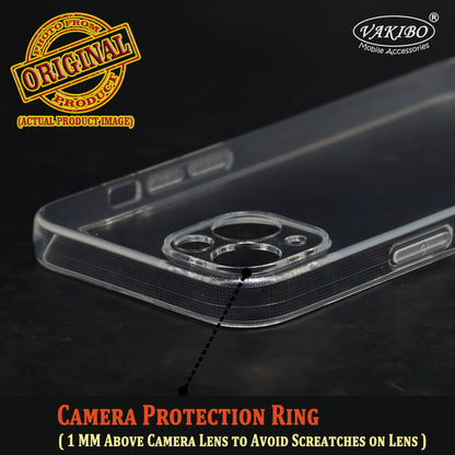 VAKIBO Premium Clear 2MM Thick Transparent Soft TPU Rubber Back Cover Case With Camera Protection Suitable for Apple iPhone 13