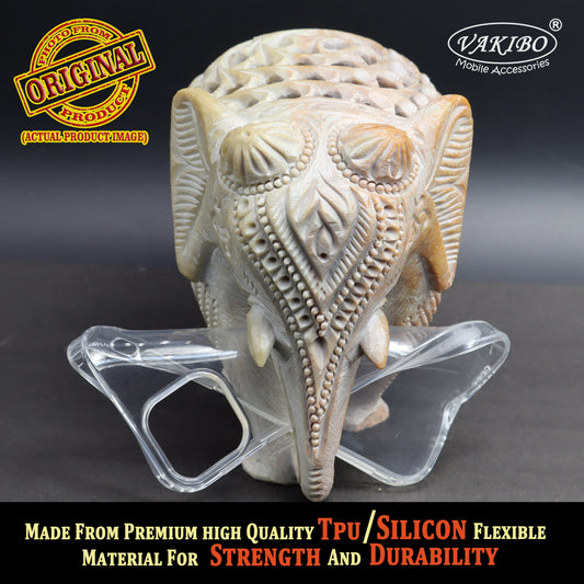 VAKIBO Super Premium Soft TPU Transparent Case With Dustplug,Side Grip,Corner Protection,lanyard Cuts,Camera Protection Suitable for iPhone 13