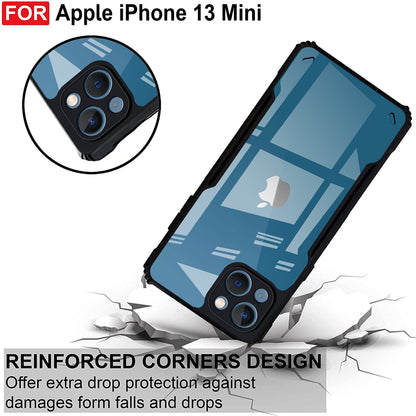 VAKIBO Best Selling Black and Transparent Back Cover Case Made With Soft TPU and Acrylic With 4 Corner and Camera Protection Suitable for Apple iPhone 13 Mini