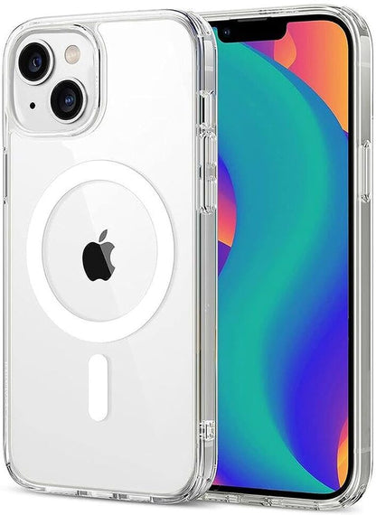 VAKIBO Megnatic Magsafe Transparent Soft with Hard back Back Cover Case With Camera Protection Ring Suitable for Apple iPhone 13 Mini