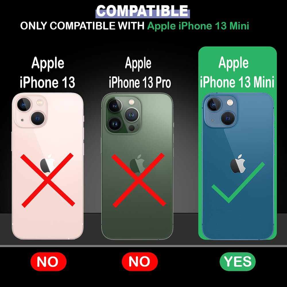 VAKIBO Megnatic Magsafe Transparent Soft with Hard back Back Cover Case With Camera Protection Ring Suitable for Apple iPhone 13 Mini