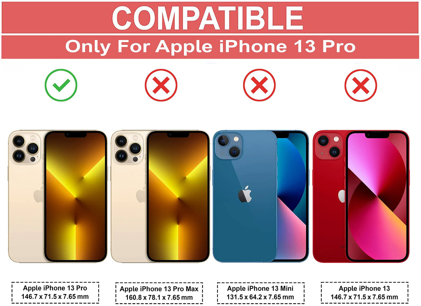 VAKIBO Super Premium Black Border Transparent Case With Corner Protection & Camera Protection Suitable for iPhone 13 Pro