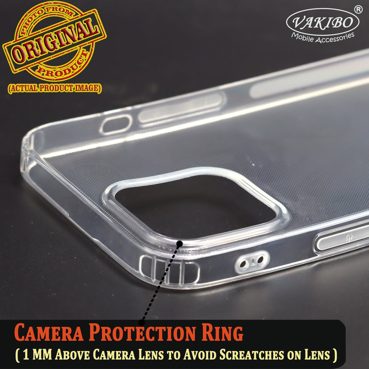 VAKIBO Premium Clear 1.5MM Thick Transparent Soft TPU Rubber Back Cover Case With Camera Protection Suitable for Apple iPhone 13 Pro Max
