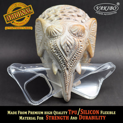 VAKIBO Super Premium Soft TPU Transparent Case With Dustplug,Side Grip,Corner Protection,lanyard Cuts,Camera Protection Suitable for iPhone 13 Pro Max