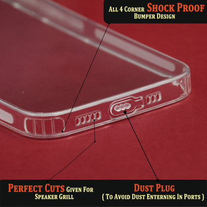 VAKIBO Super Premium Soft TPU Transparent Case With Dustplug,Side Grip,Corner Protection,lanyard Cuts,Camera Protection Suitable for iPhone 14