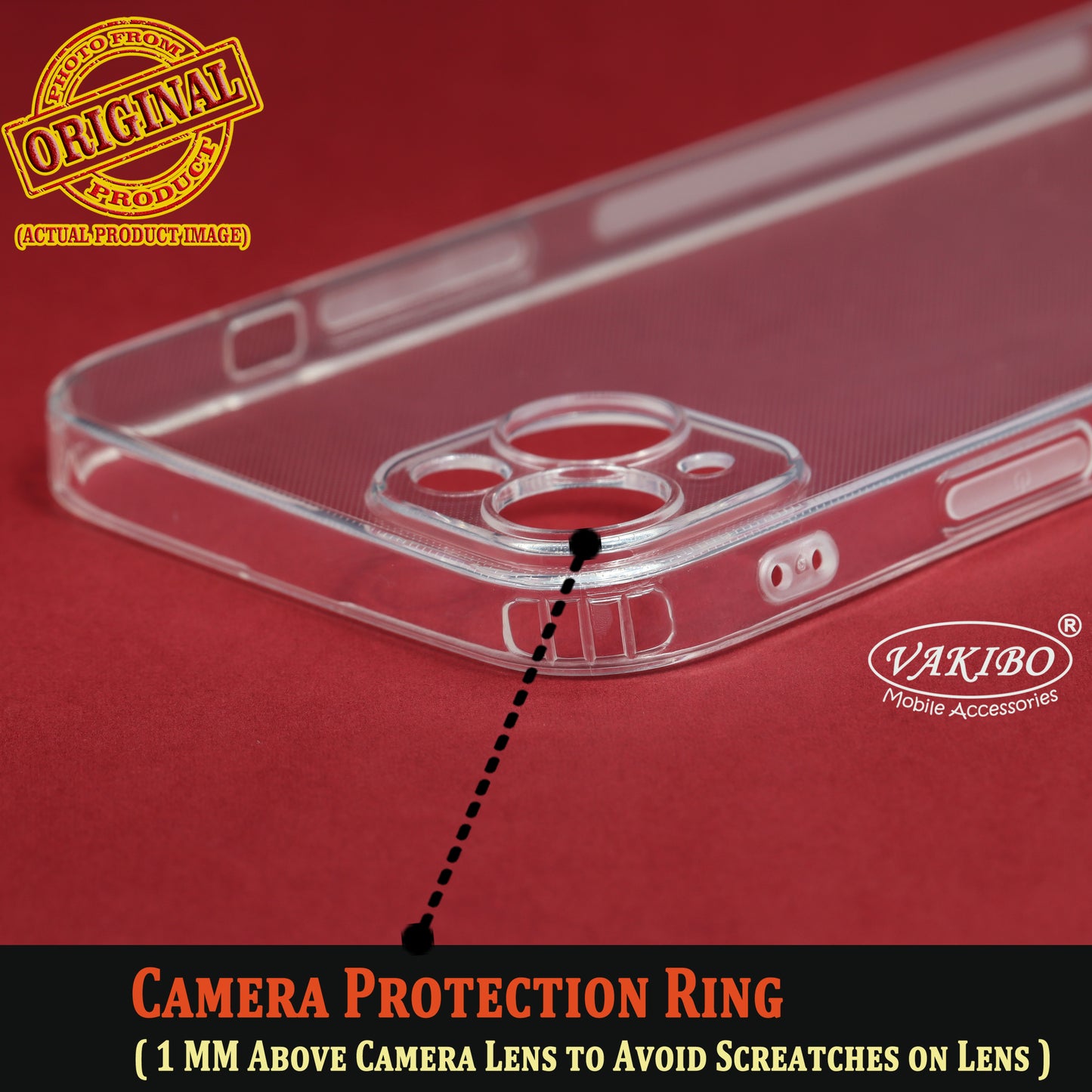 VAKIBO Premium Clear 1.5MM Thick Transparent Soft TPU Rubber Back Cover Case With Camera Protection Suitable for Apple iPhone 14 Plus