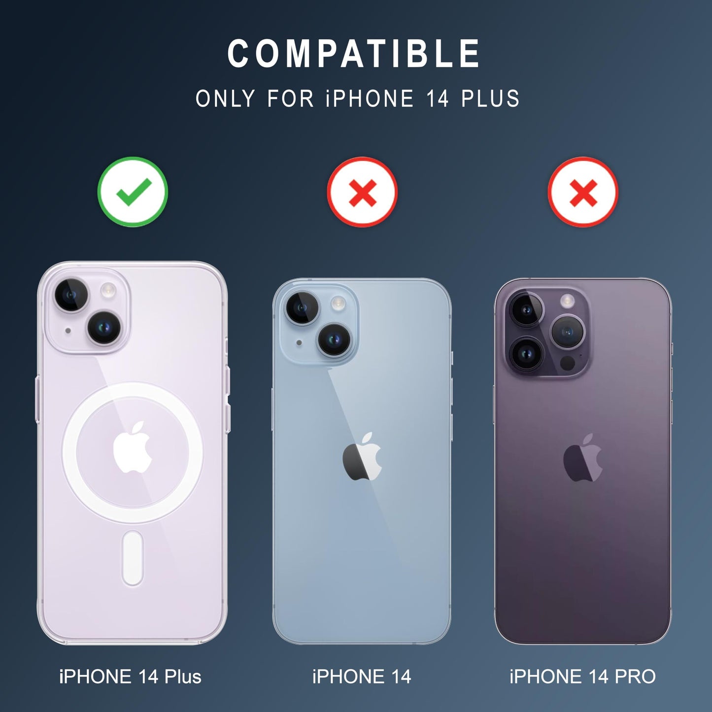 VAKIBO Megnatic Magsafe Transparent Soft with Hard back Back Cover Case With Camera Protection Ring Suitable for Apple iPhone 14 Plus