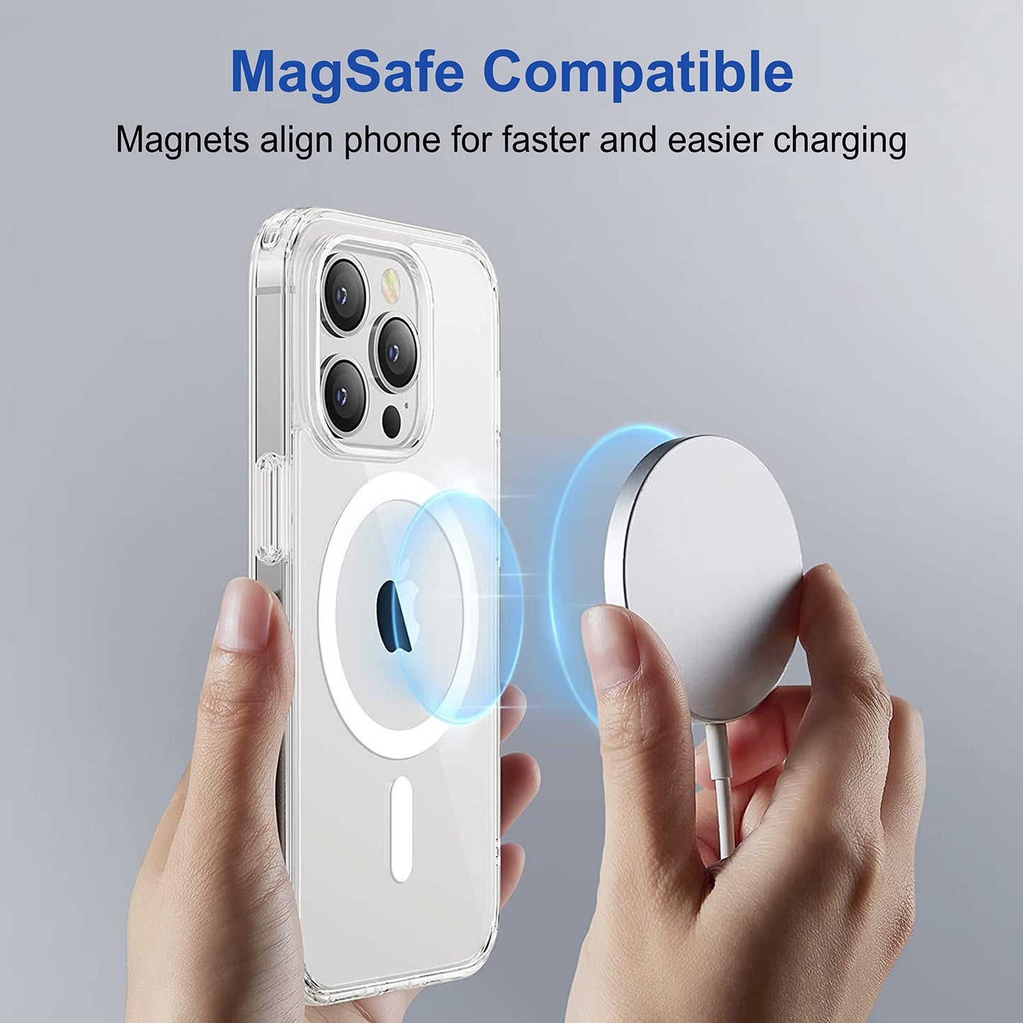 VAKIBO Megnatic Magsafe Transparent Soft with Hard back Back Cover Case With Camera Protection Ring Suitable for Apple iPhone 14 Pro