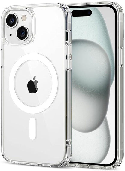 VAKIBO Megnatic Magsafe Transparent Soft with Hard back Back Cover Case With Camera Protection Ring Suitable for Apple iPhone 15