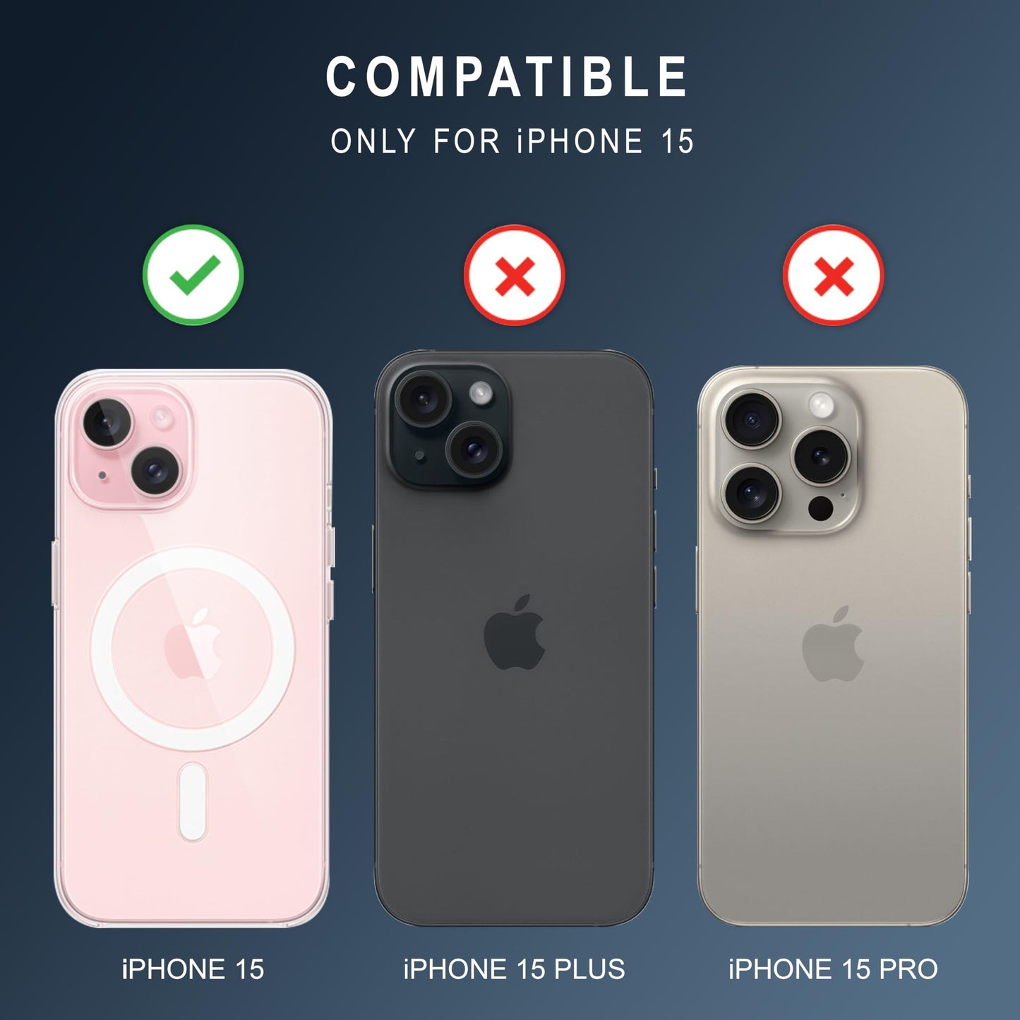 VAKIBO Megnatic Magsafe Transparent Soft with Hard back Back Cover Case With Camera Protection Ring Suitable for Apple iPhone 15