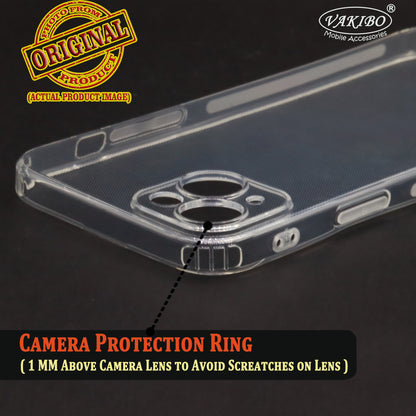 VAKIBO Premium Clear 1.5MM Thick Transparent Soft TPU Rubber Back Cover Case With Camera Protection Suitable for Apple iPhone 15
