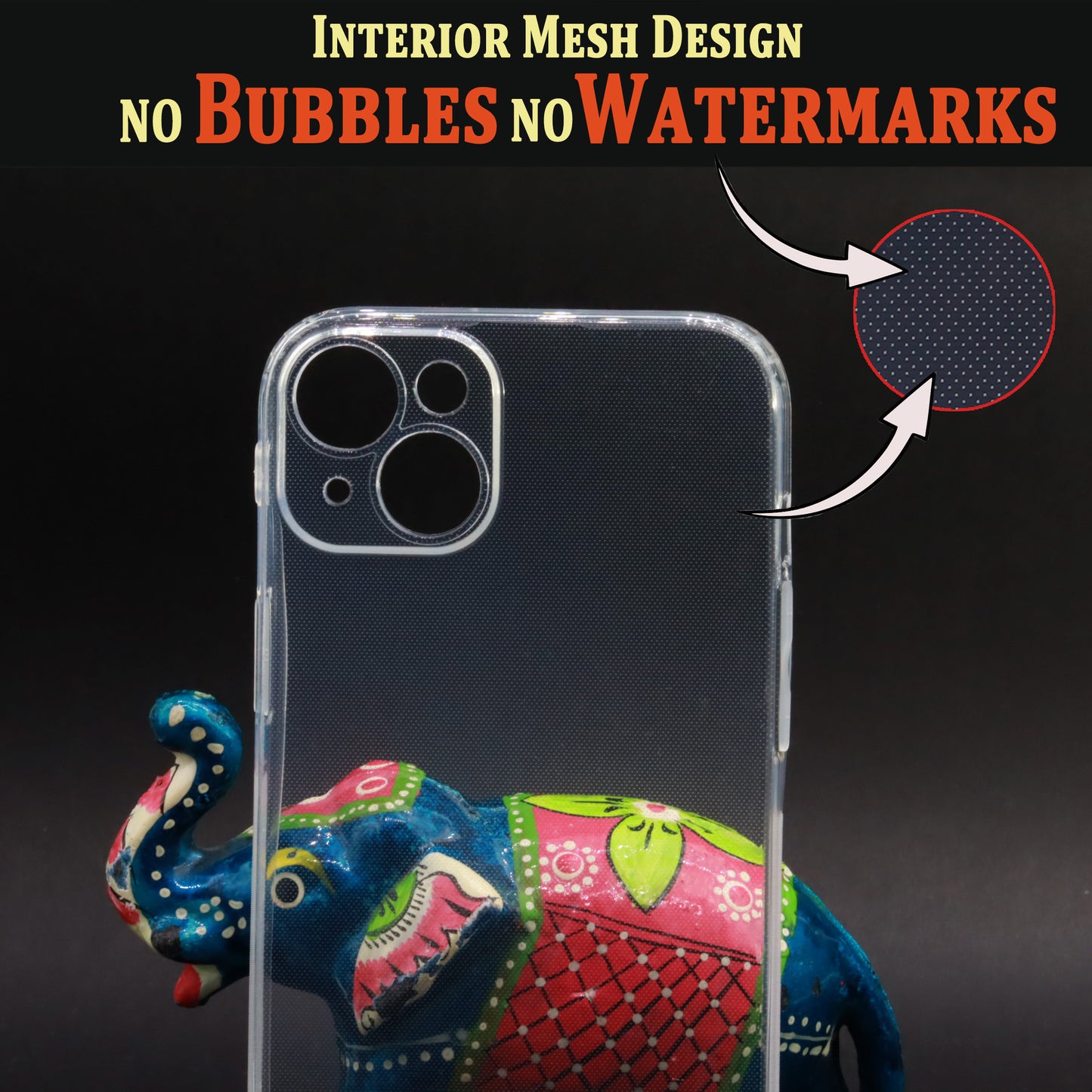 VAKIBO Super Premium Soft TPU Transparent Case With Dustplug,Side Grip,Corner Protection,lanyard Cuts,Camera Protection Suitable for iPhone 15