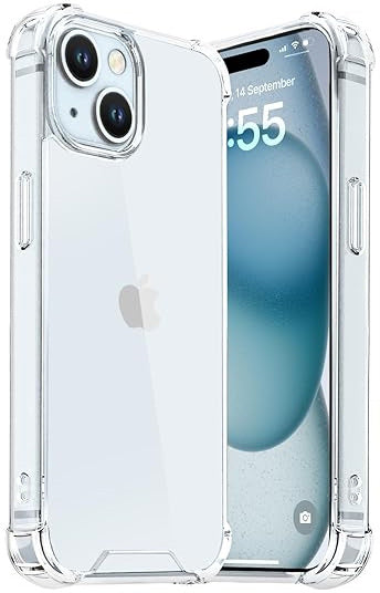 VAKIBO Super Premium Soft TPU Transparent Case With Dustplug,Side Grip,Corner Protection,lanyard Cuts,Camera Protection Suitable for iPhone 15