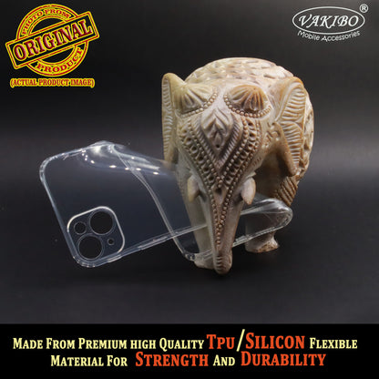 VAKIBO Super Premium Soft TPU Transparent Case With Dustplug,Side Grip,Corner Protection,lanyard Cuts,Camera Protection Suitable for iPhone 15 Plus