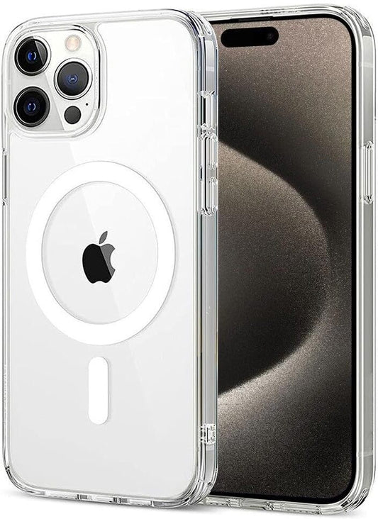 VAKIBO Megnatic Magsafe Transparent Soft with Hard back Back Cover Case With Camera Protection Ring Suitable for Apple iPhone 15 Pro