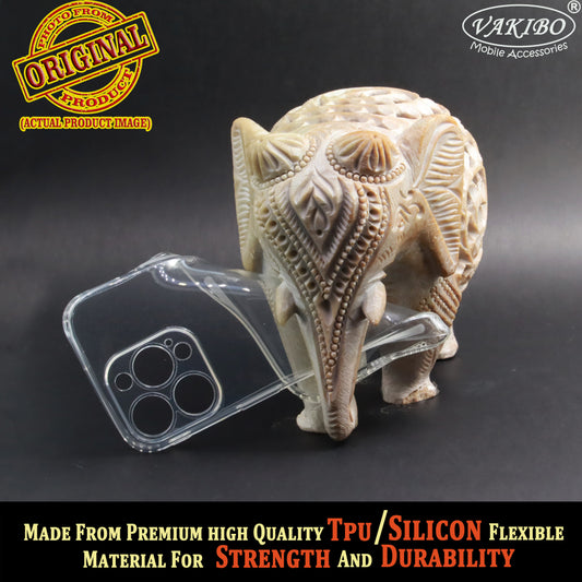 VAKIBO Super Premium Soft TPU Transparent Case With Dustplug,Side Grip,Corner Protection,lanyard Cuts,Camera Protection Suitable for iPhone 15 Pro