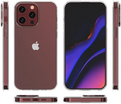 VAKIBO Premium Clear 2MM Thick Transparent Soft TPU Rubber Back Cover Case With Camera Protection Suitable for iPhone 15 Pro