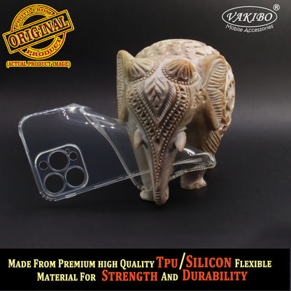 VAKIBO Super Premium Soft TPU Transparent Case With Dustplug,Side Grip,Corner Protection,lanyard Cuts,Camera Protection Suitable for iPhone 15 Pro Max