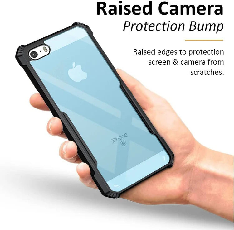 VAKIBO Best Selling Black and Transparent Back Cover Case Made With Soft TPU and Acrylic With 4 Corner and Camera Protection Suitable for Apple iPhone 5s