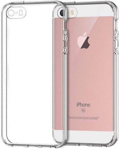 VAKIBO Super Premium Soft TPU Transparent Case With Dustplug,Side Grip,Corner Protection,lanyard Cuts,Camera Protection Suitable for iPhone 5, 5s ,SE OLD Model